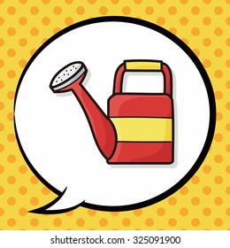 Watering buckets doodle, speech bubble