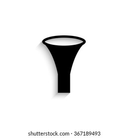 watering can - black vector  icon with shadow