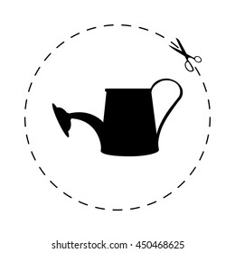 Watering can  - black vector icon