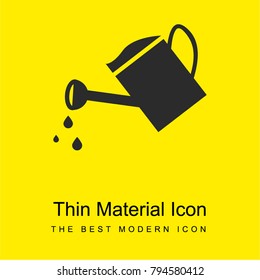 Watering Can bright yellow material minimal icon or logo design