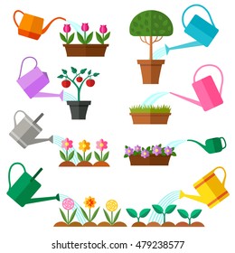 Watering can collection. Vector