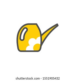 Watering can colorful vector icon, garden tool, equipment and accessory. Isolated single illustration.
