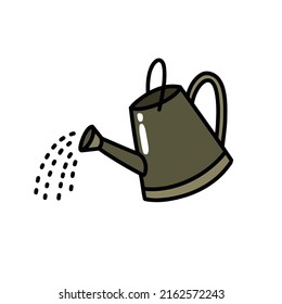 watering can doodle icon, vector illustration