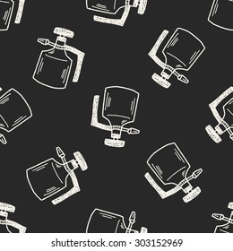 watering can doodle seamless pattern background