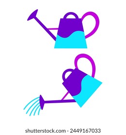 Watering can flat icon, vector illustration.