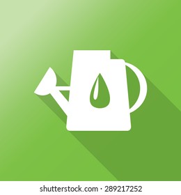 watering can Flat  Simple Icon with long shadow