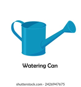 Watering can flat vector isolated on white background. Gardening tools. Work tools. Hand tools. DIY tools.