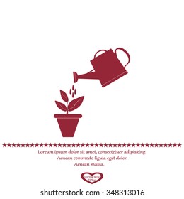 Watering can with flower