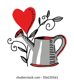 Watering Can and Flower
