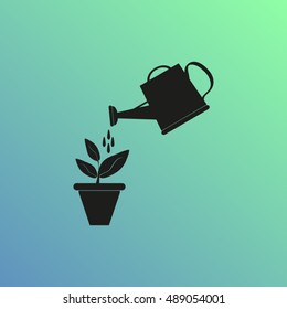 Watering can with flower