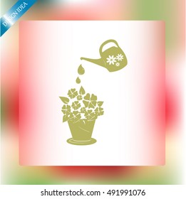 watering can with flower