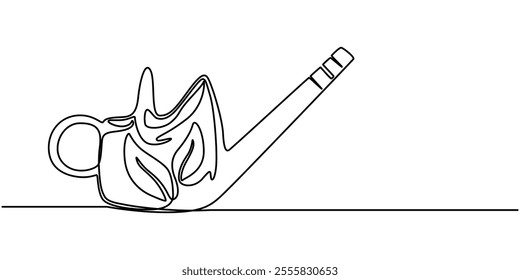 Watering Can for the Garden Single Line Drawing with Editable Stroke, Continuous one line drawing water the plants to maintain a good environment. World environment day concept. Single line draw.