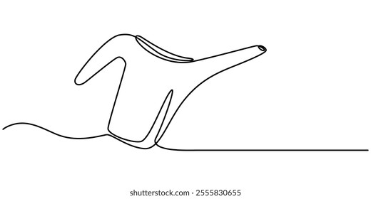 Watering Can for the Garden Single Line Drawing with Editable Stroke, Continuous one line drawing water the plants to maintain a good environment. World environment day concept. Single line draw.