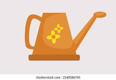 watering can, garden tools vector illustration