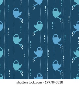 Watering Can Gardening Tool Vector Graphic Seamless Pattern can be use for background and apparel design