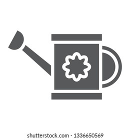 Watering can glyph icon, tool and gardening, pot sign, vector graphics, a solid pattern on a white background, eps 10.