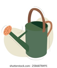  watering can.
Green plastic watering can