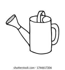 El agua puede. Ilustración vectorial dibujada a mano en estilo doodle, aislada en un fondo blanco.