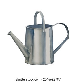 watering can hand drawn with watercolor painting style illustration