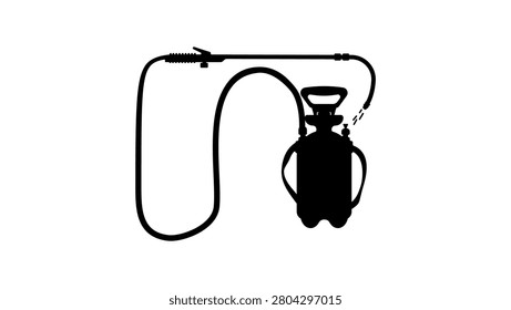 Watering Can for Hanging Plants, black isolated vector silhouette