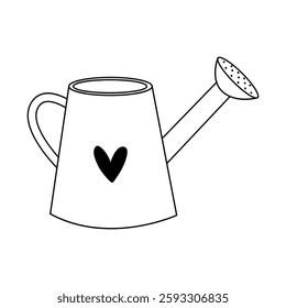 Watering can with a heart design ideal for gardening enthusiasts and home decor