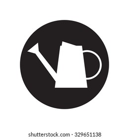 watering can icon.  black button. vector.
