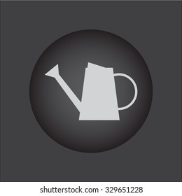 watering can icon.  black button. vector.