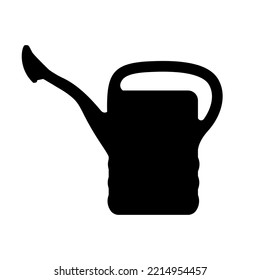 Watering can icon. Black icon of garden watering can. Flat icon. Vector illustration.