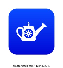 Watering can icon blue vector isolated on white background