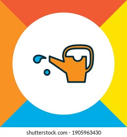 Watering can icon colored line symbol. Premium quality isolated bailer element in trendy style.