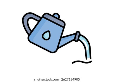 Watering can icon. colored outline icon style. icon related watering. agriculture elements vector illustration