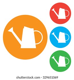 watering can icon.  colourful Round buttons