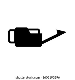 Watering can icon design template, glyph style, flat vector