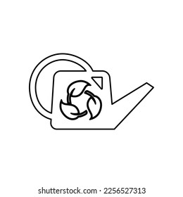 watering can icon, eco, vector illustration