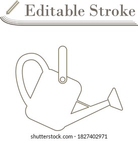 Watering Can Icon. Editable Stroke Simple Design. Vector Illustration.