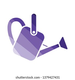 Watering can icon. Flat color design. Vector illustration.