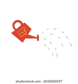 Watering Can Icon. Garden and Plant Care Vector Illustration.	