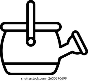 watering can icon illustration design with outline, this is not made from any AI generation