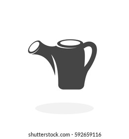Watering can icon illustration isolated on white background sign symbol. Watering can vector logo. Flat design style. Modern vector pictogram for web graphics - stock vector