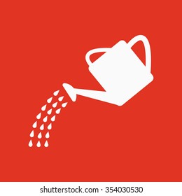 The watering can icon. Irrigation symbol. Flat Vector illustration
