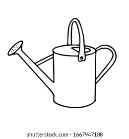 Watering can icon isolated on white background. Irrigation symbol.  Vector Illustration.