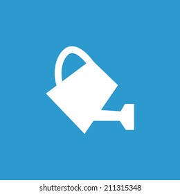 watering can icon, isolated, white on the blue background. Exclusive Symbols 