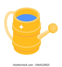 Watering can icon in isometric vector 
