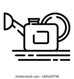 Watering can icon. Outline watering can vector icon for web design isolated on white background