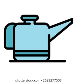 Watering can icon. Outline watering can vector icon color flat isolated