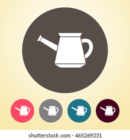 Watering Can Icon in round shape.