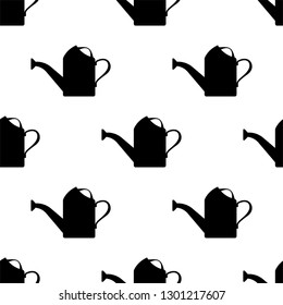 Watering Can Icon Seamless Pattern Vector Art Illustration