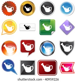 Watering can icon set isolated on a white background.