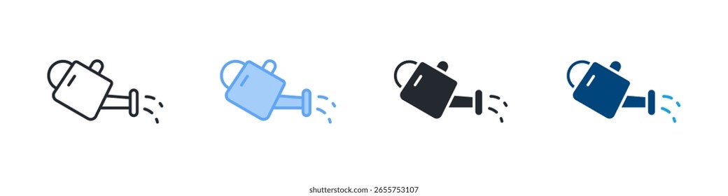El Icono De Regar Puede Establecer Múltiples Estilos. Diseñado en el contorno, azul, glifo, tono dual