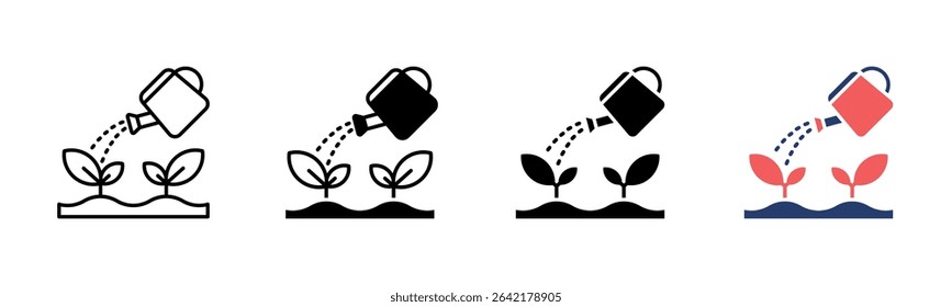 Watering Can icon sheet multiple style collection